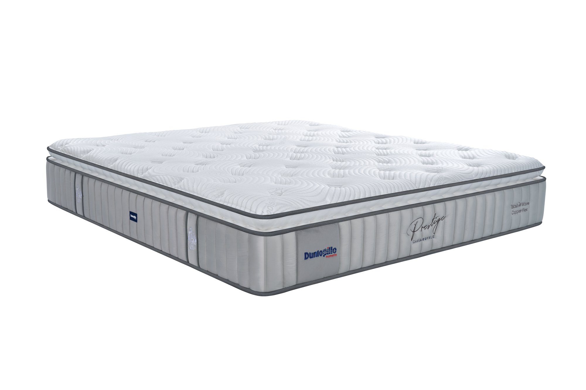 Nệm lò xo cao cấp Dunlopillo CoolSilk Royale Prestige 33cm – góc nghiêng trái Nệm lò xo cao cấp Dunlopillo CoolSilk Royale Prestige 33cm – góc nghiêng trái